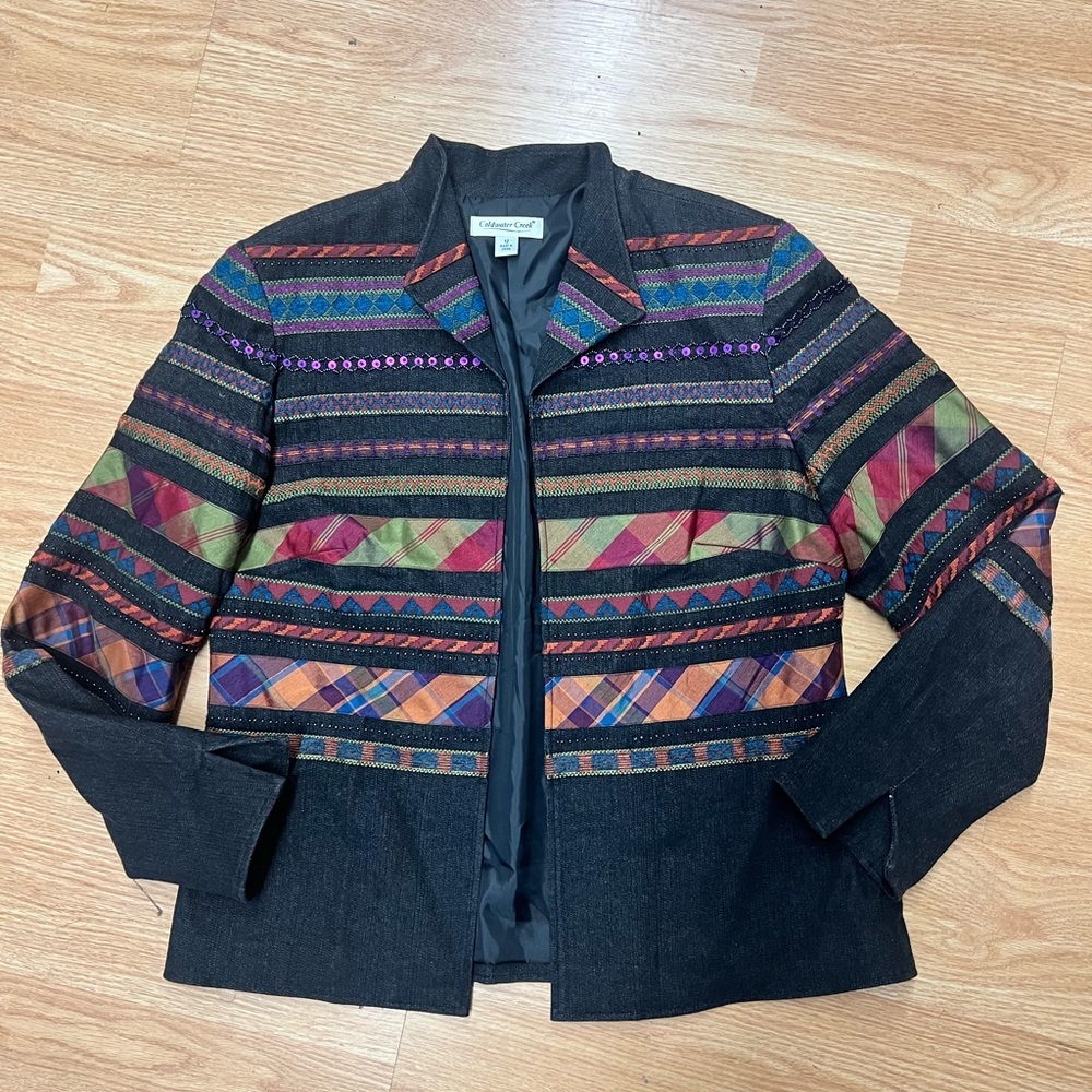 Coldwater Creek Multicolor Striped Women's Blazer Sz 12 - Picture 7 of 7